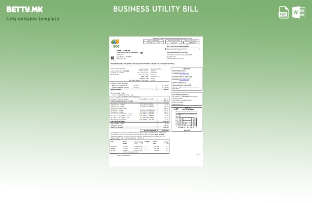 модерен стил Масачусетс Челзи SCG Шаблон за деловна сметка за комунални услуги н
